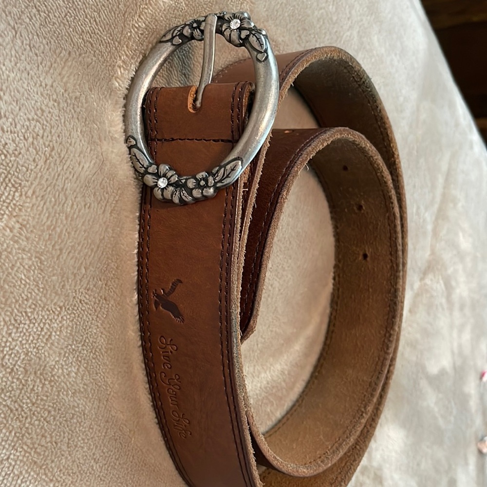 American Eagle Brown Leather Live Your Life Belt Size S